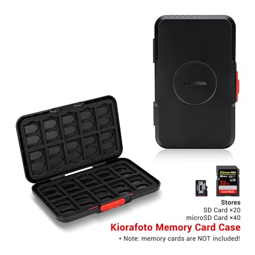 Kiorafoto Pop Up Style Memory Card Case,60 Slots Memory Card Holder Wallet for 20 SD SDHC SDXC & 40 Micro SD SDXC SDHC TF MSD Cards,Portable Slim Micro SD Card Case Storage Organizer with EVA Foam Interior - Image 2