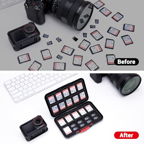Kiorafoto Pop Up Style Memory Card Case,60 Slots Memory Card Holder Wallet for 20 SD SDHC SDXC & 40 Micro SD SDXC SDHC TF MSD Cards,Portable Slim Micro SD Card Case Storage Organizer with EVA Foam Interior - Image 5