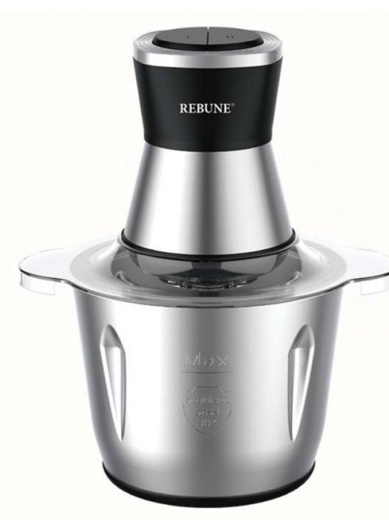 Rebune Electric Food Chopper 500 W Food Processors Vertical Blenders 3 L Stainless Steel bowl With Handle