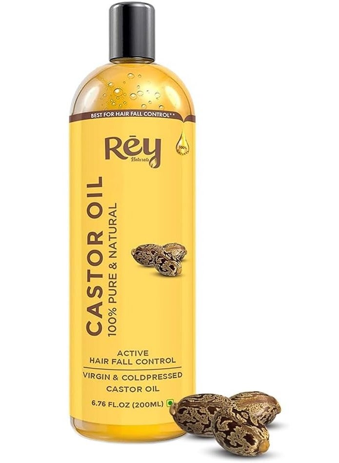 Rey Naturals Cold Pressed Castor Oil For Hair Fall Control 200ml - Image 2