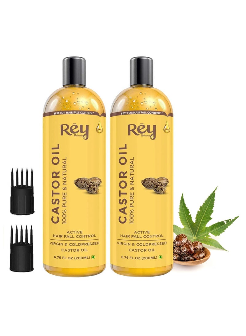Rey Naturals Cold Pressed Castor Oil For Hair Fall Control 200ml - Image 1