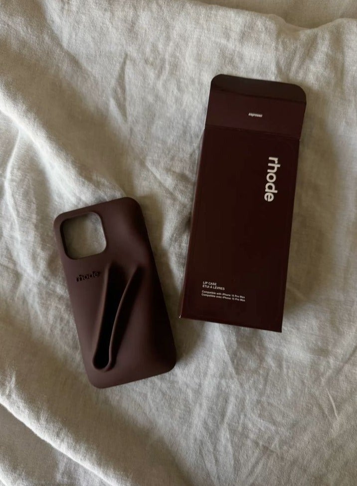 rhode 16 Pro Max Silicone Lip Holder for Cell Phone,(case only) Lip Gloss Adhesive Sleeve for Phone, Lip Holder Stick-on Phone Case, Back Stick On Holder for iPhone 16 pro Max Espresso color - Image 4