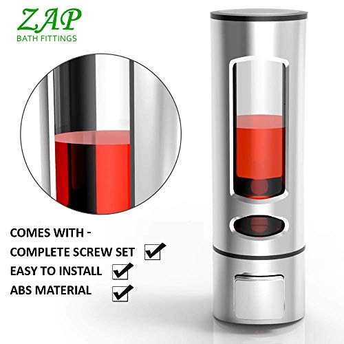 ZAP | Pack of 2 Wall Mounted Transparent Soap Dispensers – 500ml Each Refillable Plastic Pump Bottles for Hand Wash, Sanitizer, Shampoo, Kitchen & Bathroom Use - Image 3