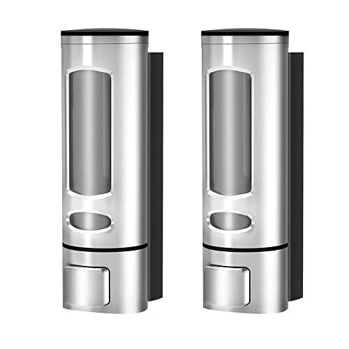 ZAP | Pack of 2 Wall Mounted Transparent Soap Dispensers – 500ml Each Refillable Plastic Pump Bottles for Hand Wash, Sanitizer, Shampoo, Kitchen & Bathroom Use - Image 1