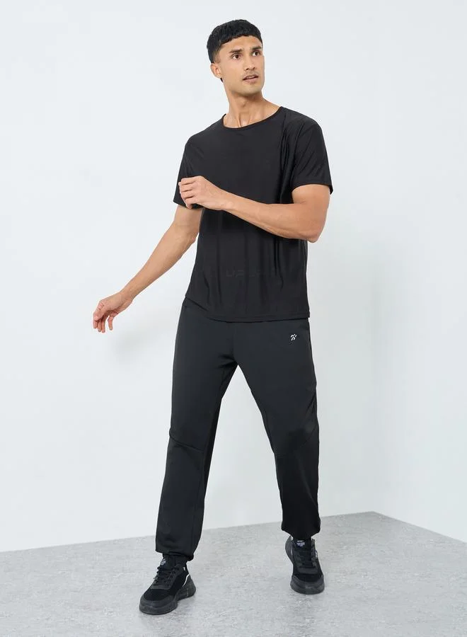 Styli Active Regular Fit Textured Crew Neck Active T-Shirt