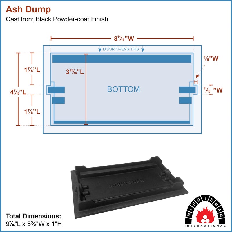 Minuteman International Cast Iron Ash Dump, Black - Image 3