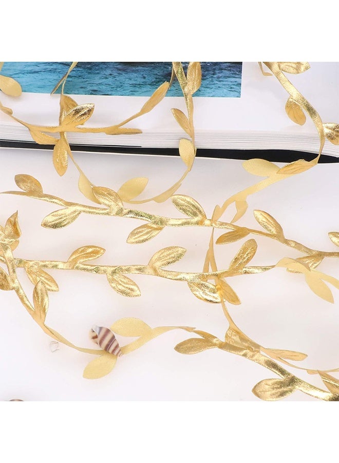 Gold Leaves Leaf Ribbon, 11 Yards Vine Leaves Ribbon Trim Perfect Decoration for DIY Craft, Garland, Party, Wedding (Gold) - Image 3
