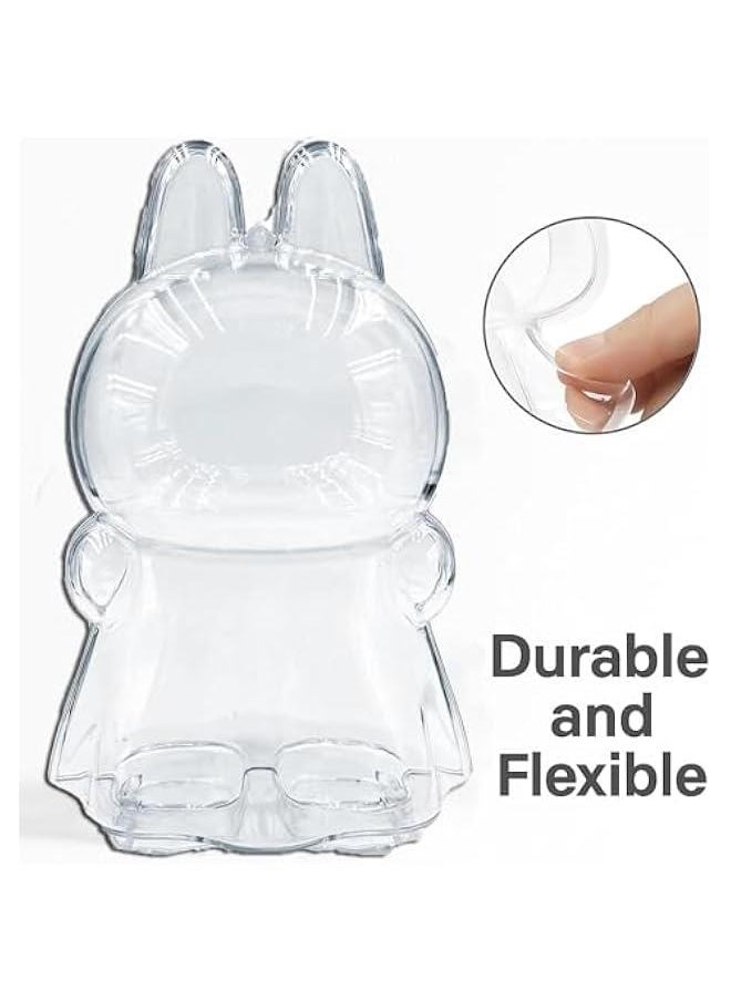 Arabest Protective Case for LABUBU Pronounce Wings of Fortune，Transparent Acrylic Display Box with Silicone Strap White for Storage Hanging Doll-Clear  - Image 3