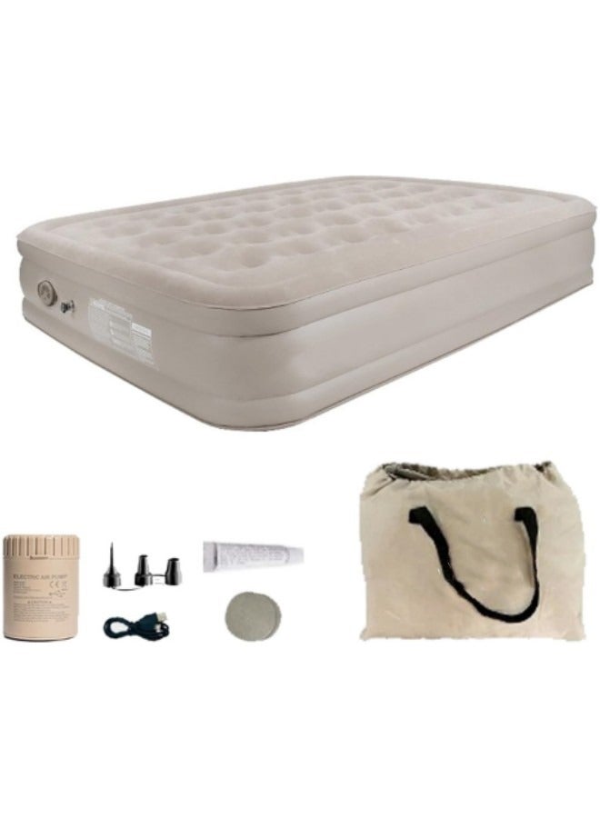 GGEROU مرتبة هوائية مع مضخة كهربائية مدمجة، وسادة نوم هوائية قابلة للنفخ، سرير محمول قابل للطي، سجادة خارجية قابلة للنفخ 198 * 152 * 40 سم - Image 1