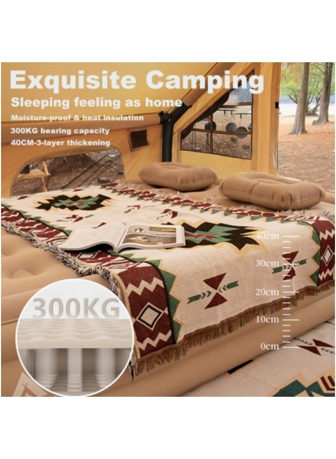 GGEROU مرتبة هوائية مع مضخة كهربائية مدمجة، وسادة نوم هوائية قابلة للنفخ، سرير محمول قابل للطي، سجادة خارجية قابلة للنفخ 198 * 152 * 40 سم - Image 5