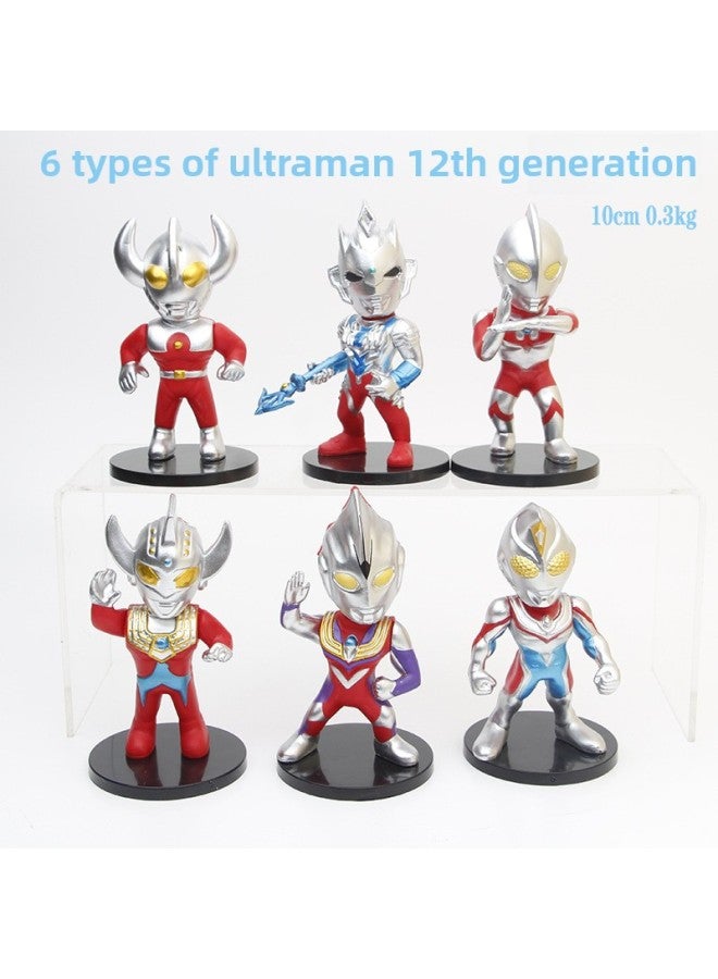 Ultraman Salted Egg Superman Monster DiGa Twisted Egg Hand-made Toy Doll Car Decoration Cake Decoration Model-Color:6 Type F Ultraman 10CM0.3KG