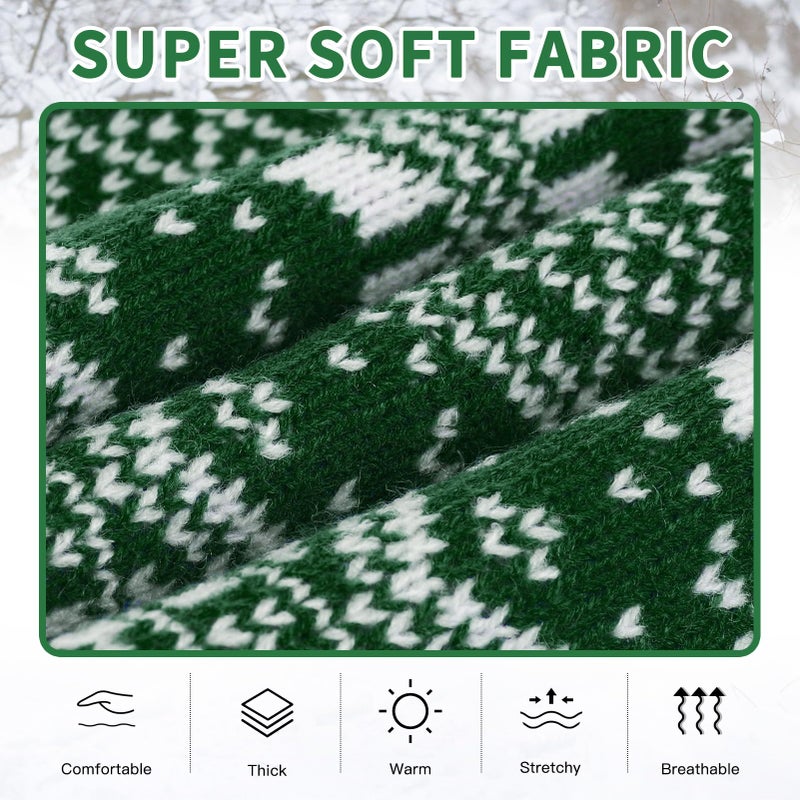 HOMIMP Argyle Dog Sweater - Warm Winter Coat for Small, Medium & Large Dogs, Soft Ugly Sweater for Boys & Girls, Green - Image 2