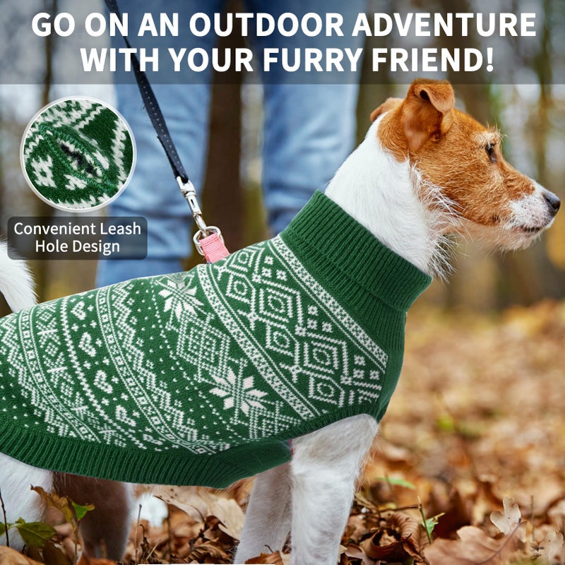 HOMIMP Argyle Dog Sweater - Warm Winter Coat for Small, Medium & Large Dogs, Soft Ugly Sweater for Boys & Girls, Green - Image 4