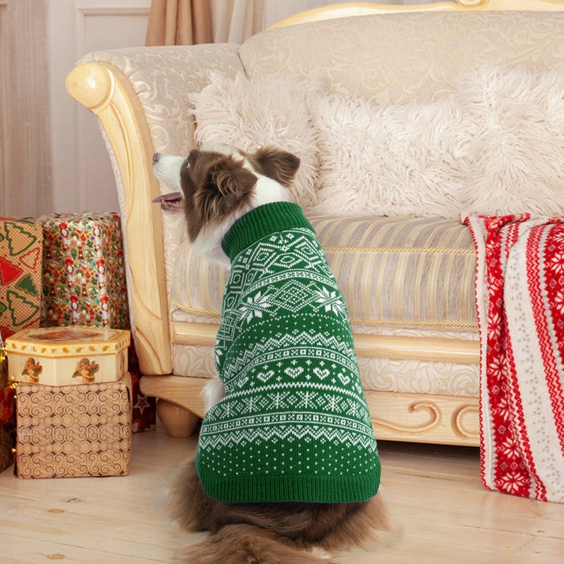 HOMIMP Argyle Dog Sweater - Warm Winter Coat for Small, Medium & Large Dogs, Soft Ugly Sweater for Boys & Girls, Green - Image 5