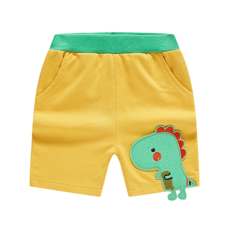 Summer Kidsren's Clothing New Kidsren's Shorts Boys Shorts Baby Casual Kidsren's Pants Cartoon Dinosaur Bottoms Knitted Pants - Image 1