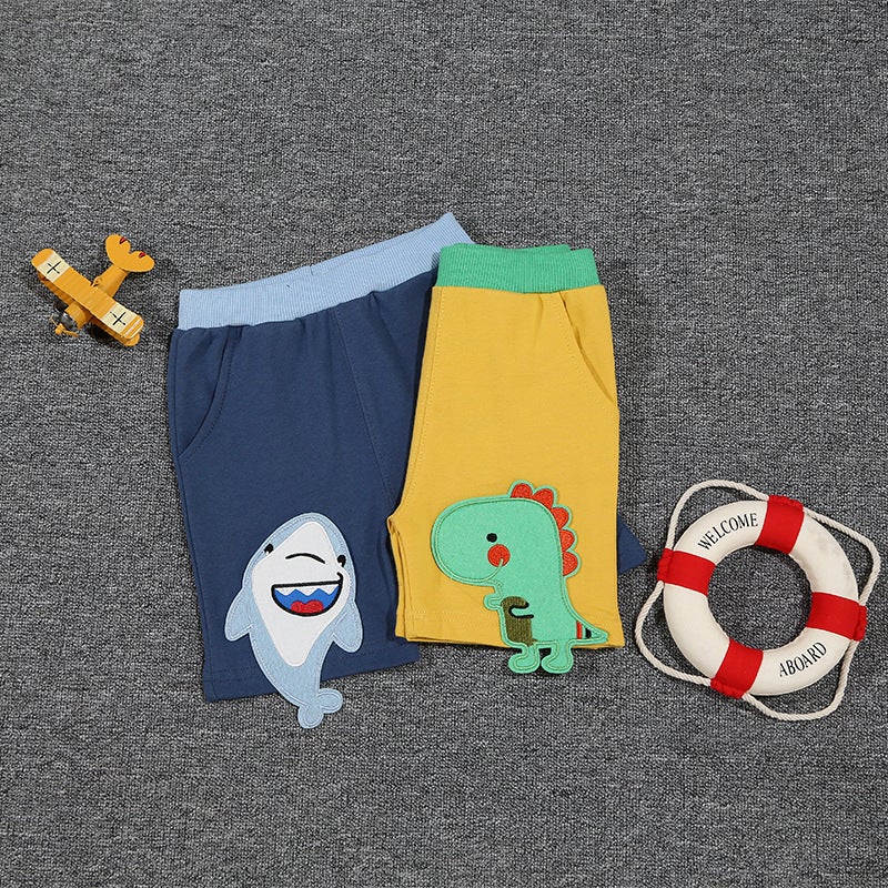 Summer Kidsren's Clothing New Kidsren's Shorts Boys Shorts Baby Casual Kidsren's Pants Cartoon Dinosaur Bottoms Knitted Pants - Image 5
