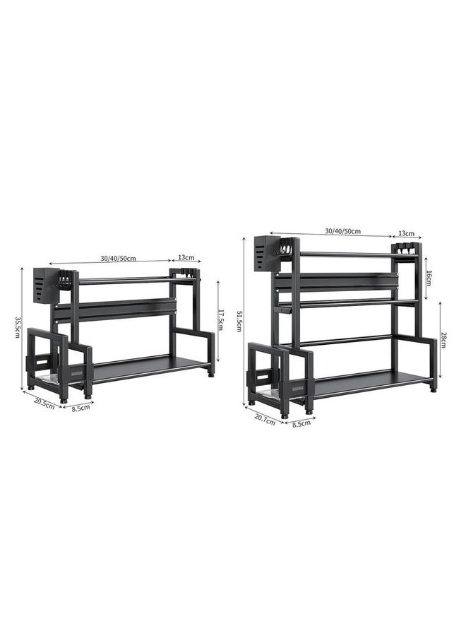 HuHa Dual-Layer 50cm Kitchen Multifunctional Shelf Household Countertop Spice Storage Racks - Image 3