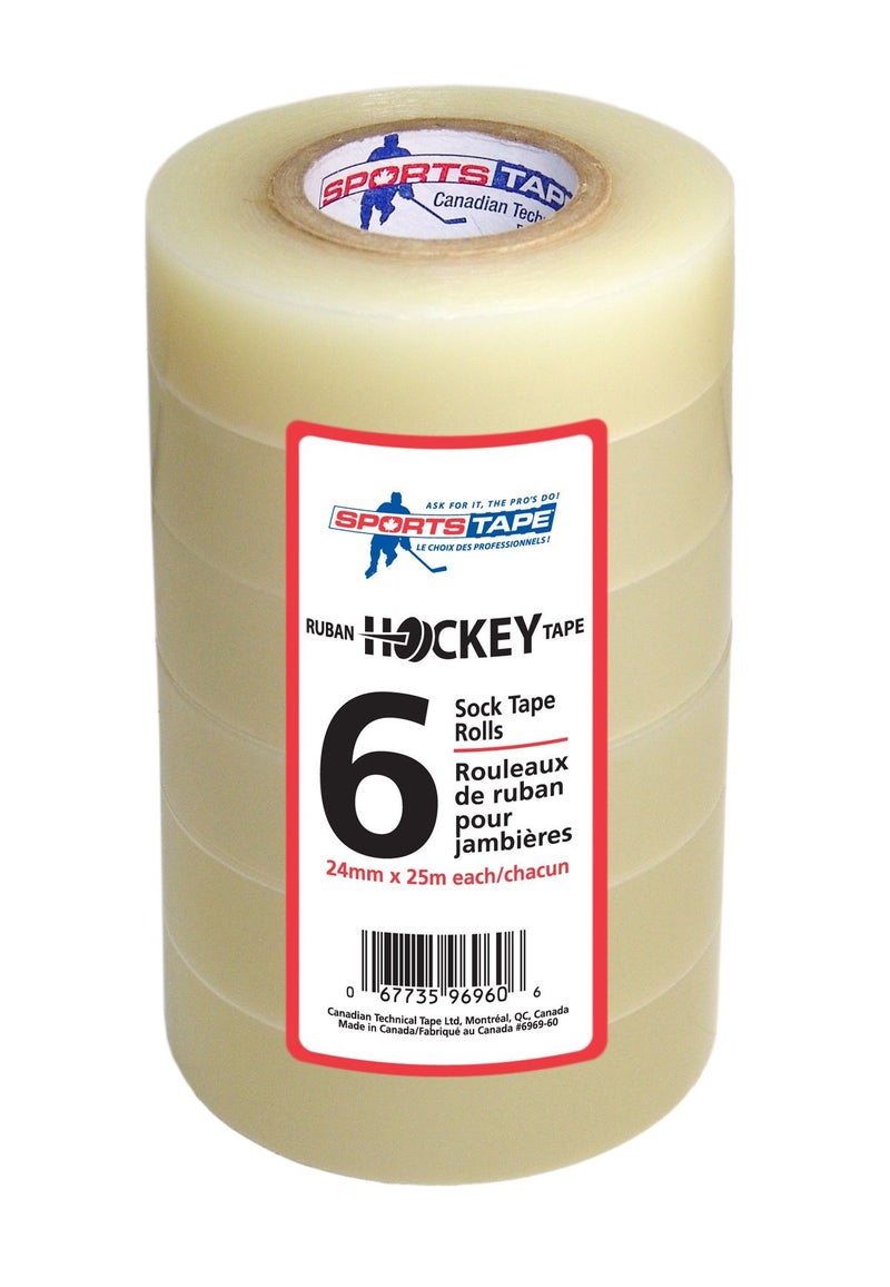 Sports Tape SportsTape Hockey Tape Multipack, Clear, 6 Roll 
