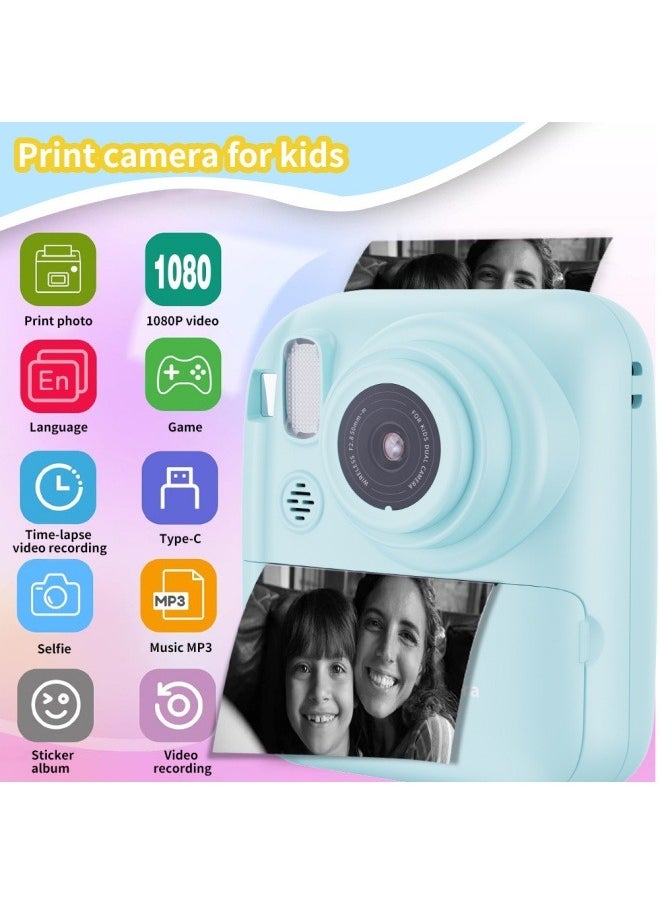 General - Children's print camera HD Polaroid digital camera can take pictures and video gifts - Image 1