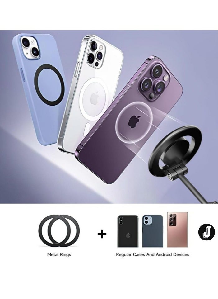 JAJEEK "Magnetic Car Mount - 360° Rotation All-Metal Phone Holder with Strong Magnets for iPhone 15/14/13 Pro Max & All Smartphones" - Image 2