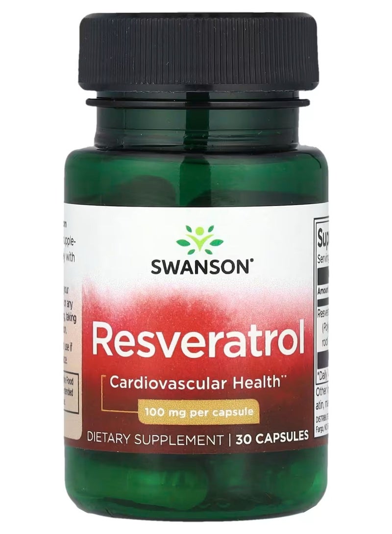 Swanson, Resveratrol 100 mg 30 Capsules - Image 1