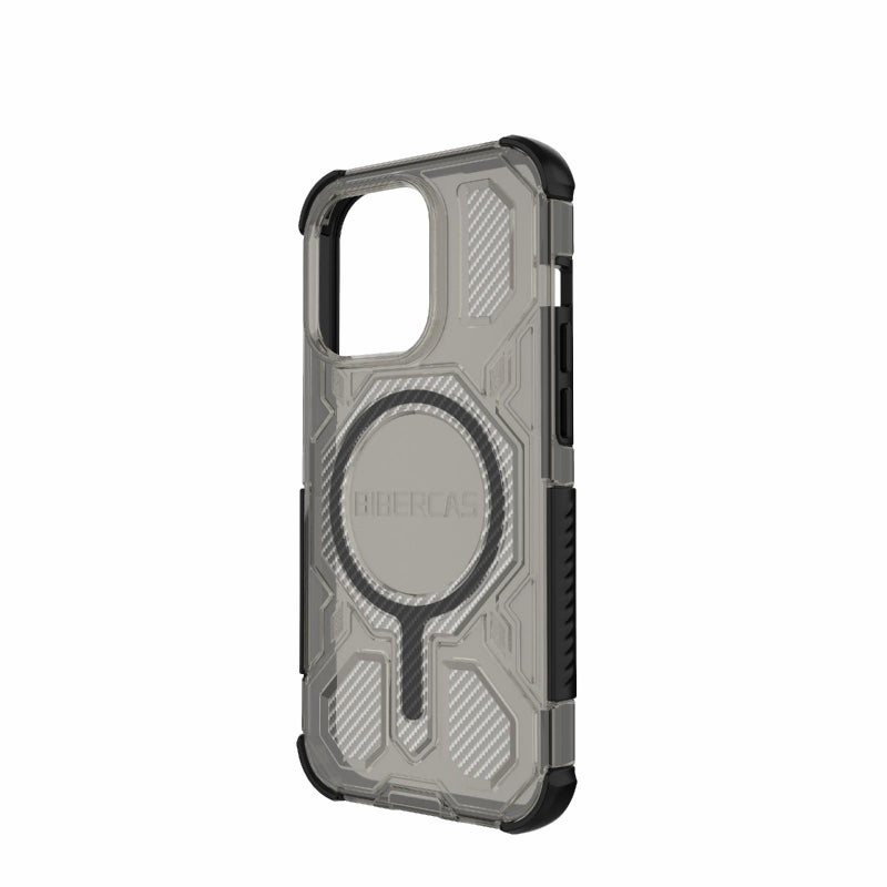 BIBERCAS For Iphone 14 Pro Transparent Color Series Magsafe Air Bag Shockproof Phone Case(Black) - Image 3