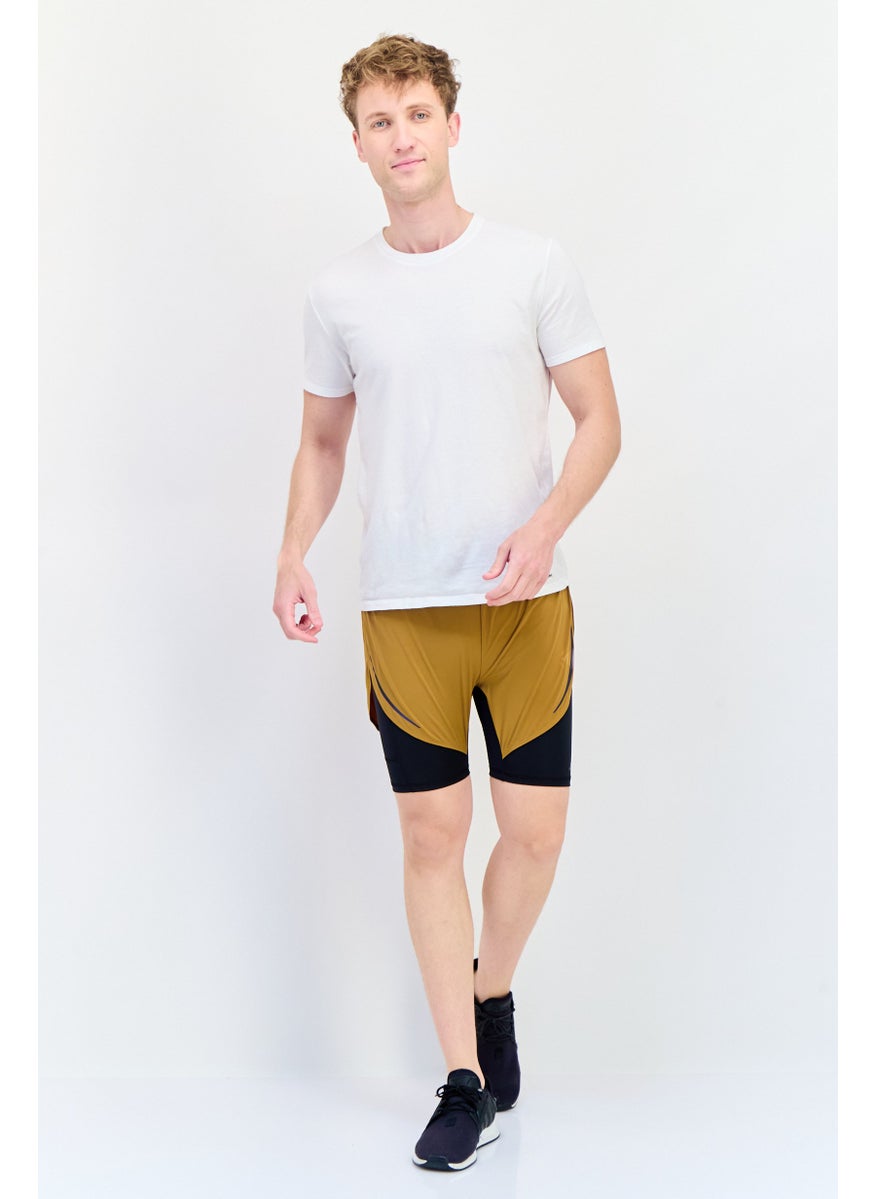 Adidas Men Slim Fit 5 Inseam 2 In 1 Training Shorts, Brown  - Image 4