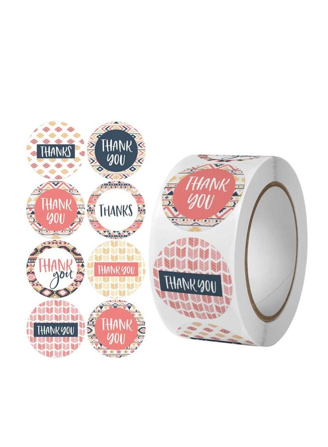 500-piece 8 Patterns Thank You Sealing Stickers Decoration Labels 1 inch - Image 1