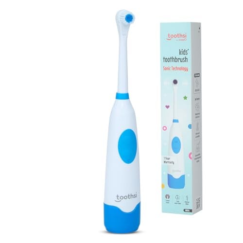 Toothsi Kids Super Toothbrush | Sonic Electric Toothbrush | Smart Electric Toothbrush for Kids | 2 Min Smart Timer | Battery Powered | Oral Care | Blue - Image 1