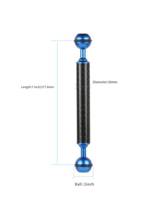 XINTE/XINTE Diving Photography Lamp Arm One-inch Double Ball Head Ultra Light Carbon Fiber Light Repair Connecting Arm Lengthened Transfer-Color:Blue -7 Inches  - Image 1