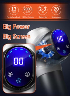 EqiEch Hot And Cold Head Massage Gun, Deep Tissue Impact Massager With Heated Head For Pain Relief, 10-Level Intensity Control Mode, 7 Replaceable Massage Heads, Fascia Gun Set With Handbag.  - Image 4