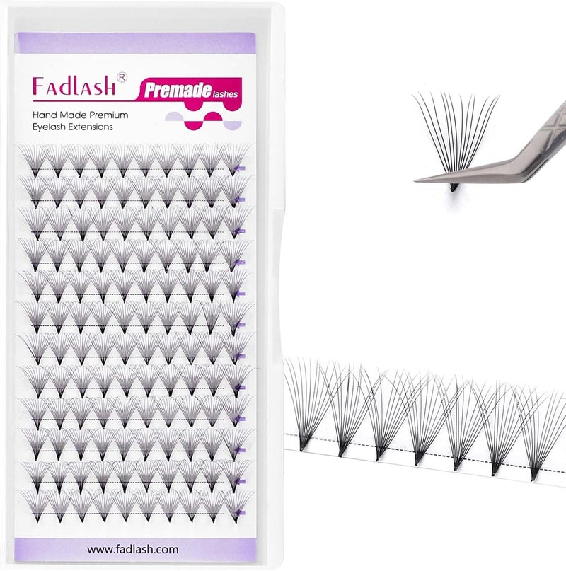 FADLASH Premade Lash Fans D Curl Premade Fans Eyelash Extensions 12D 0.07 Volume Lash Fans Premade Handmade Premade Lash Extensions Fans (12D-0.07D-16mm) - Image 1