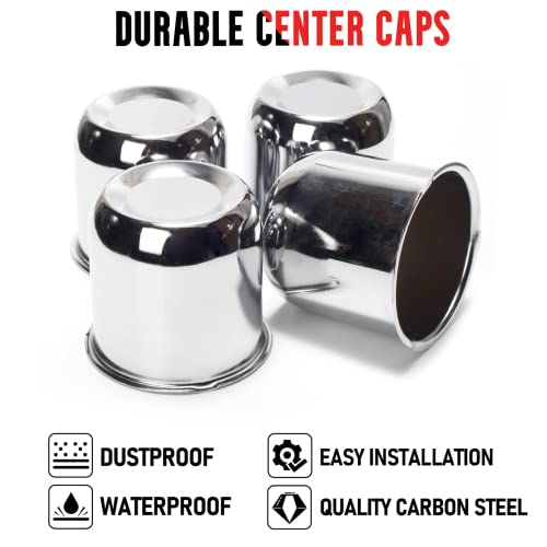 RTRHINOTUNING 3.19 in Trailer Wheel Center Caps Push Through Center Caps for Truck RV Rims 3.19" Center Bore Closed-End Hub Caps - Image 5