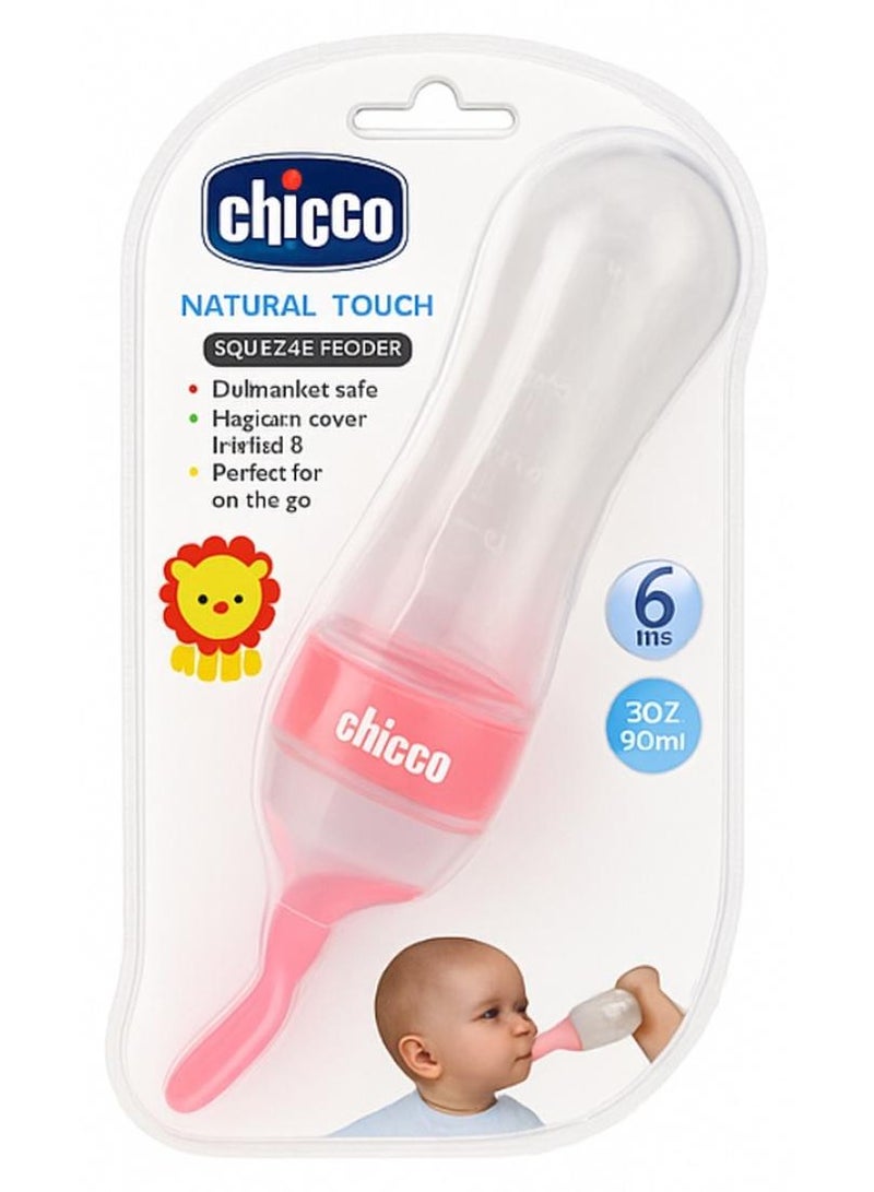 Chicco Silicone Baby Spoon Feeder Bottle – Squeeze Feeding Bottle for Purees & Cereal – BPA Free – 90ml – From 6 Months+ - Image 1