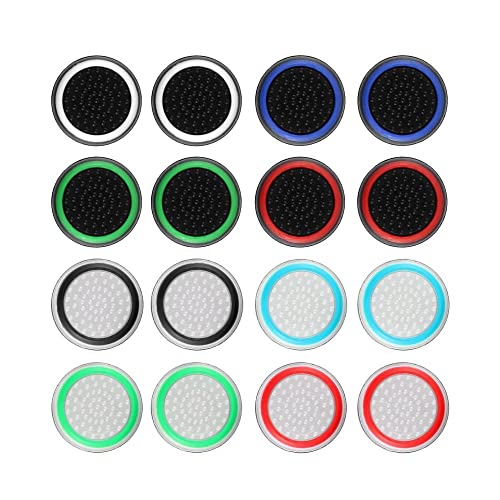 Anzailala 8 Pairs/16 PCS Controller Silicone Joystick Thumb Grips Caps,Luminous and non-slip,Suitable for 360, PS2,PS3, PS4 - Image 1
