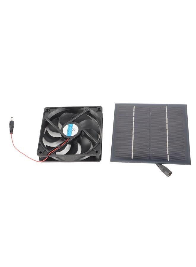 Loquat 5W Solar Panel Board with Ventilation Fan for Greenhouse Pet House Kennel Cooling - Image 1