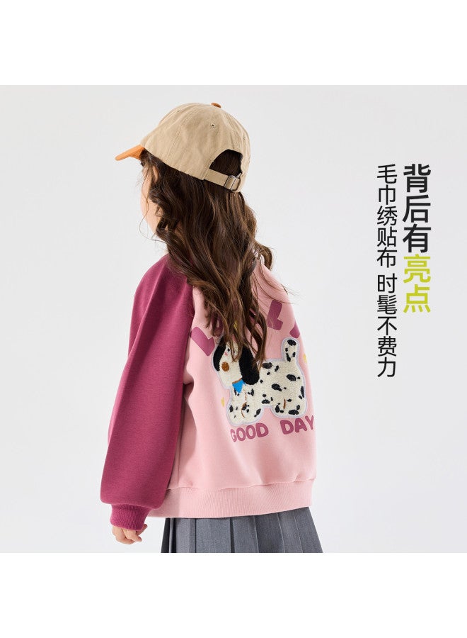 Doodle Home girls' Baseball Jacket - Sweet Autumn Kids Coat, Baby Girl Cardigan, Fall Outwear For Toddlers - Image 4