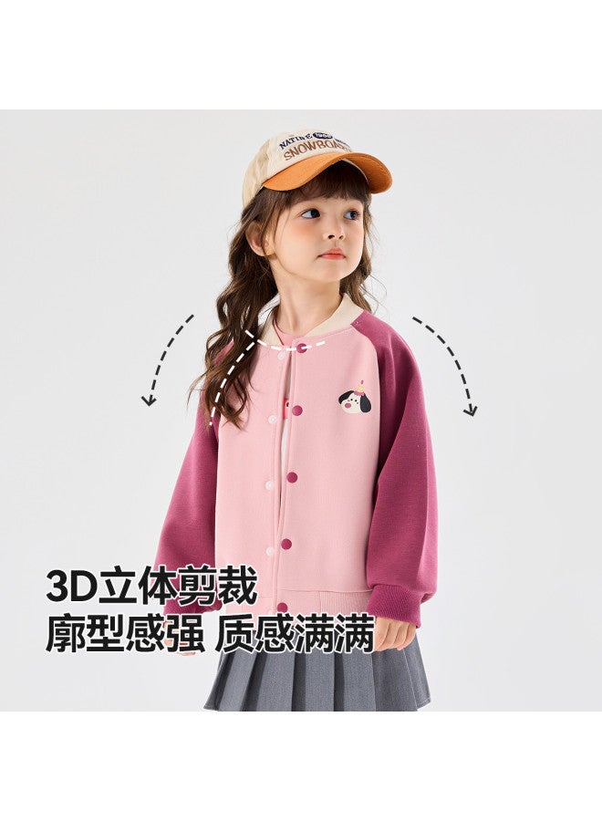 Doodle Home girls' Baseball Jacket - Sweet Autumn Kids Coat, Baby Girl Cardigan, Fall Outwear For Toddlers - Image 5