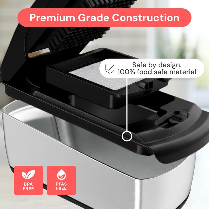Fullstar Premium Vegetable Chopper and Mandoline Slicer - Food Chopper and Spiralizer with Container, Julienne Slicer, Fruit Slicer, Veggie Cutter, Kitchen Gadgets & Gift for Mom (14 in 1, Silver) - Image 5