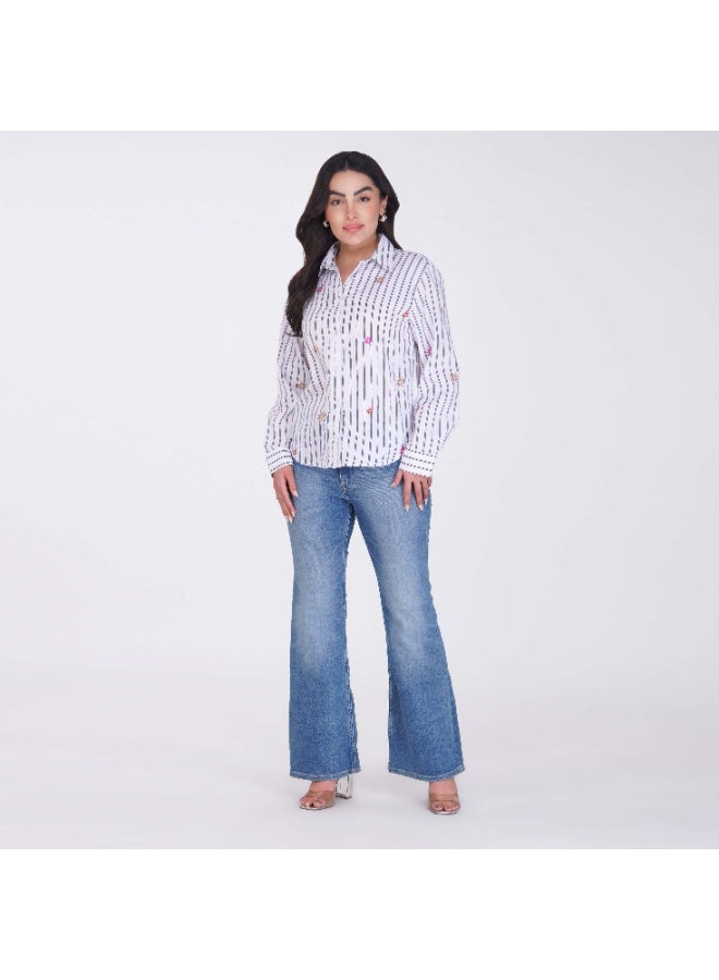Linelle Soft Crepe Ladies Shirt – Collar Neck and Full Sleeves - Image 3