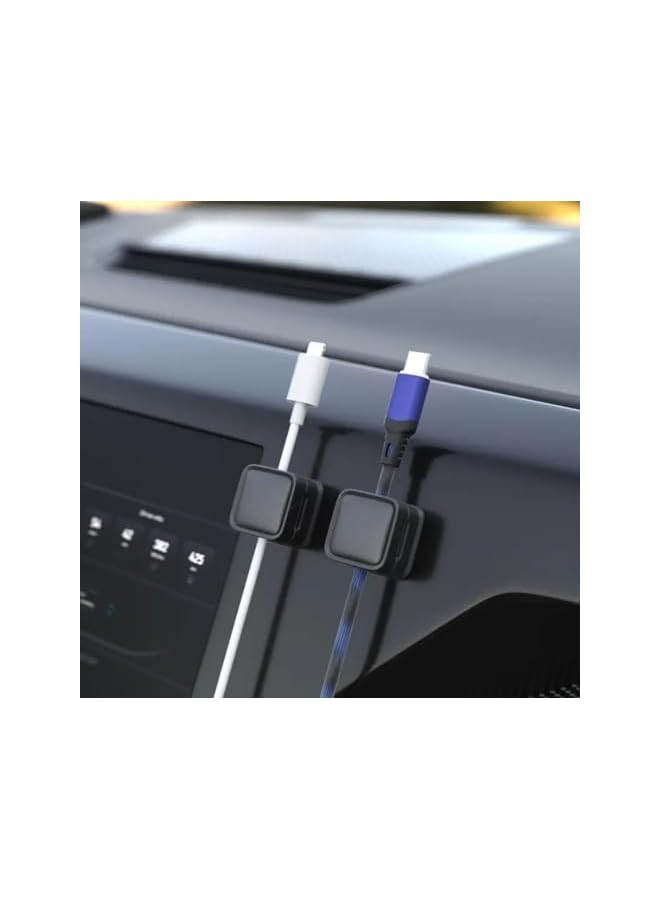 Green Tiger Magnetic Cable Clips, Cable Holder Clips, 6 Pcs Adjustable Spring Clip Design Practical Portable Tool, Adhesive Cord Management for USB Cable, Suitable for Desktop, Table Edges, Table Corners - Image 5