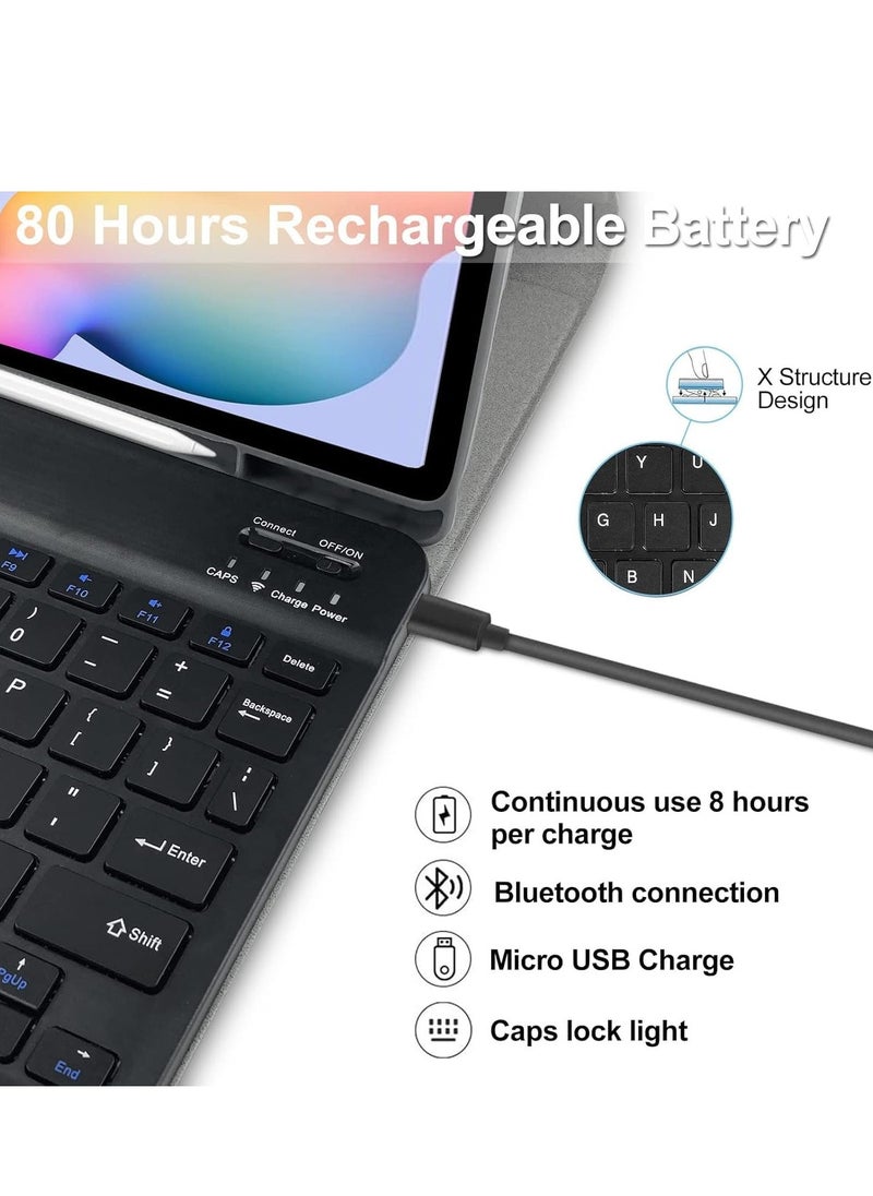 JAJEEK New Keyboard Case Compatible with Samsung Galaxy Tab S6 Lite 10.4 inch (SM-P610/P615/P613/P619, 2020/2022), Magnetically Detachable Leather Cover, Slim & Stylish, Perfect for Productivity, Typing & Protection - Image 3