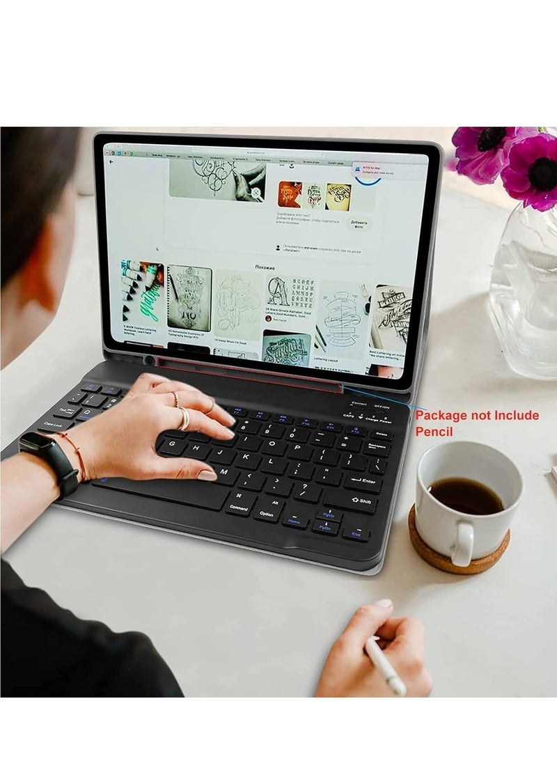 JAJEEK New Keyboard Case Compatible with Samsung Galaxy Tab S6 Lite 10.4 inch (SM-P610/P615/P613/P619, 2020/2022), Magnetically Detachable Leather Cover, Slim & Stylish, Perfect for Productivity, Typing & Protection - Image 4