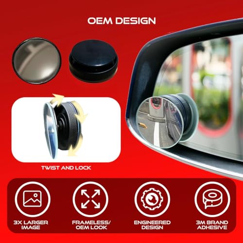 Utopicar Blind Spot Rearview Car Mirror - New Suction Convex Rear View Side Mirrors for Car - Automotive Exterior Accessories for women and men - Blindspot Mirrors (2 Pack) - Image 2