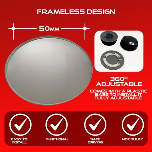 Utopicar Blind Spot Rearview Car Mirror - New Suction Convex Rear View Side Mirrors for Car - Automotive Exterior Accessories for women and men - Blindspot Mirrors (2 Pack) - Image 3