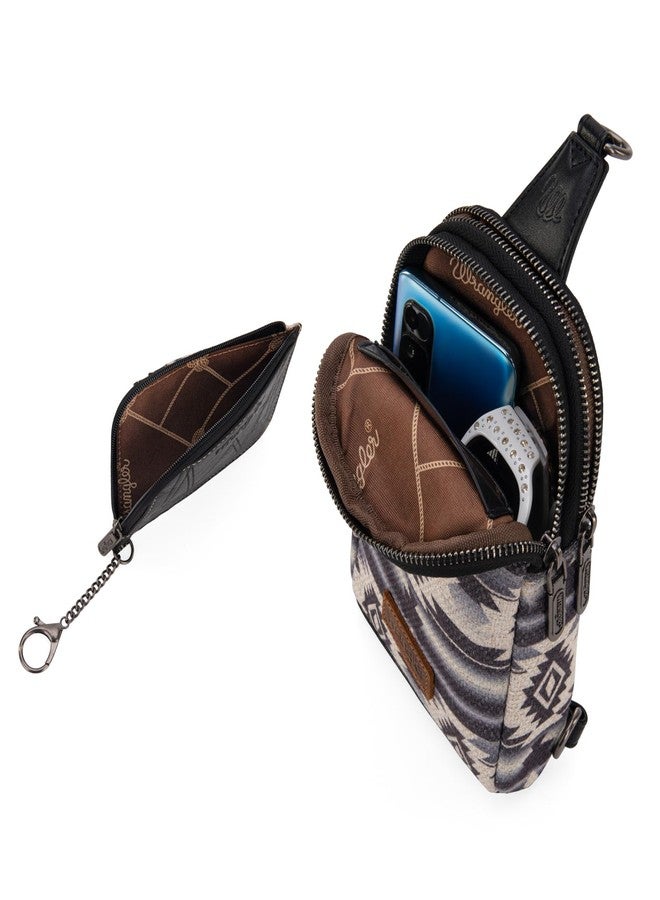 Wrangler Crossbody Bag with Card Wallet Aztec Sling Bag Purse Set WG2205-210WBK - Image 3