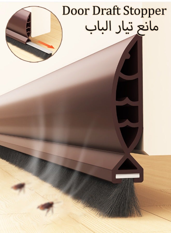 Door Draft Stopper, 93CM Weather Stripping Door Seal PVC Seal Strip,Adhesive Under Door Stopper,Sweep Weather Stripping Soundproof Rubber Bottom Seal with Wider Strong for Interior Exterior Doors Guard Against Drafts Dust Noise Animals - Image 1