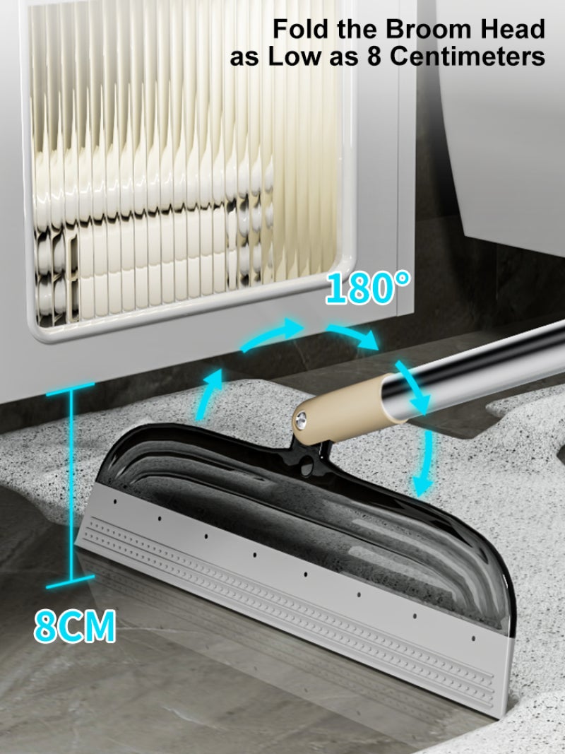 Modern Light Luxury Long Squeegee Cleaner, Household Water Wiper with Storage Rack, Multi-surface Floor Glass Bathroom Cleaning Tool - Image 5