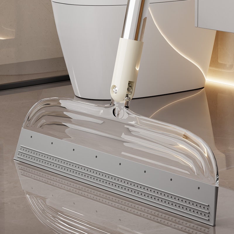 Modern Light Luxury Long Squeegee Cleaner, Household Water Wiper with Storage Rack, Multi-surface Floor Glass Bathroom Cleaning Tool - Image 1