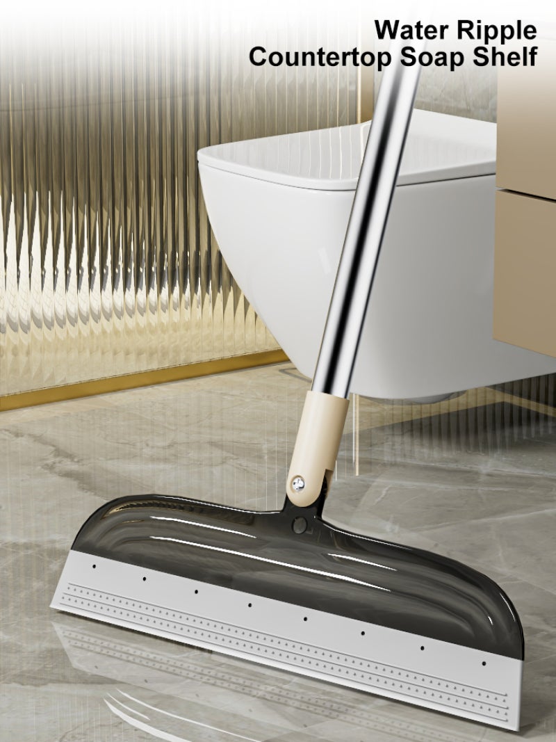 Modern Light Luxury Long Squeegee Cleaner, Household Water Wiper with Storage Rack, Multi-surface Floor Glass Bathroom Cleaning Tool - Image 3